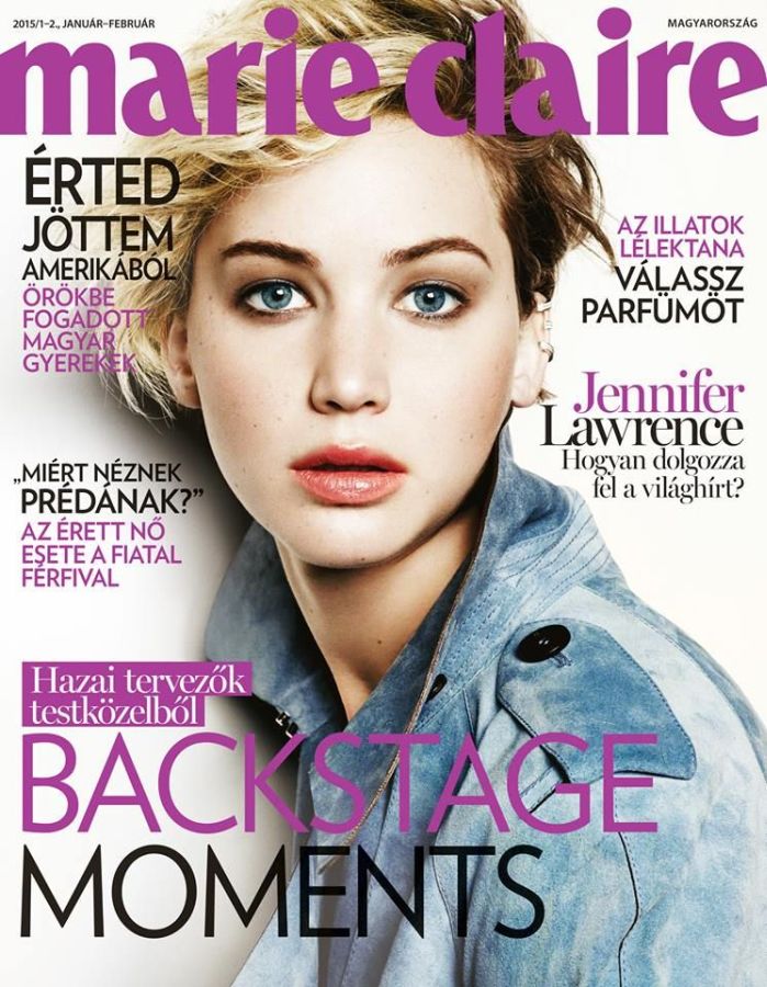 MARIE CLAIRE HUNGARY magazine side cover  January/February 2015