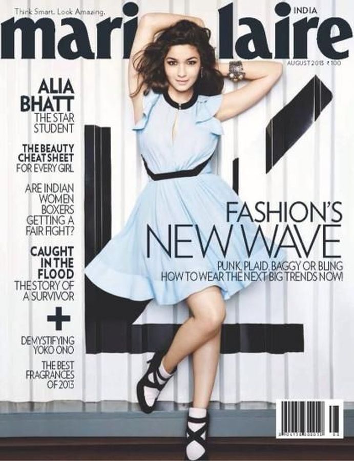 MARIE CLAIRE INDIA magazine side cover  August 2013