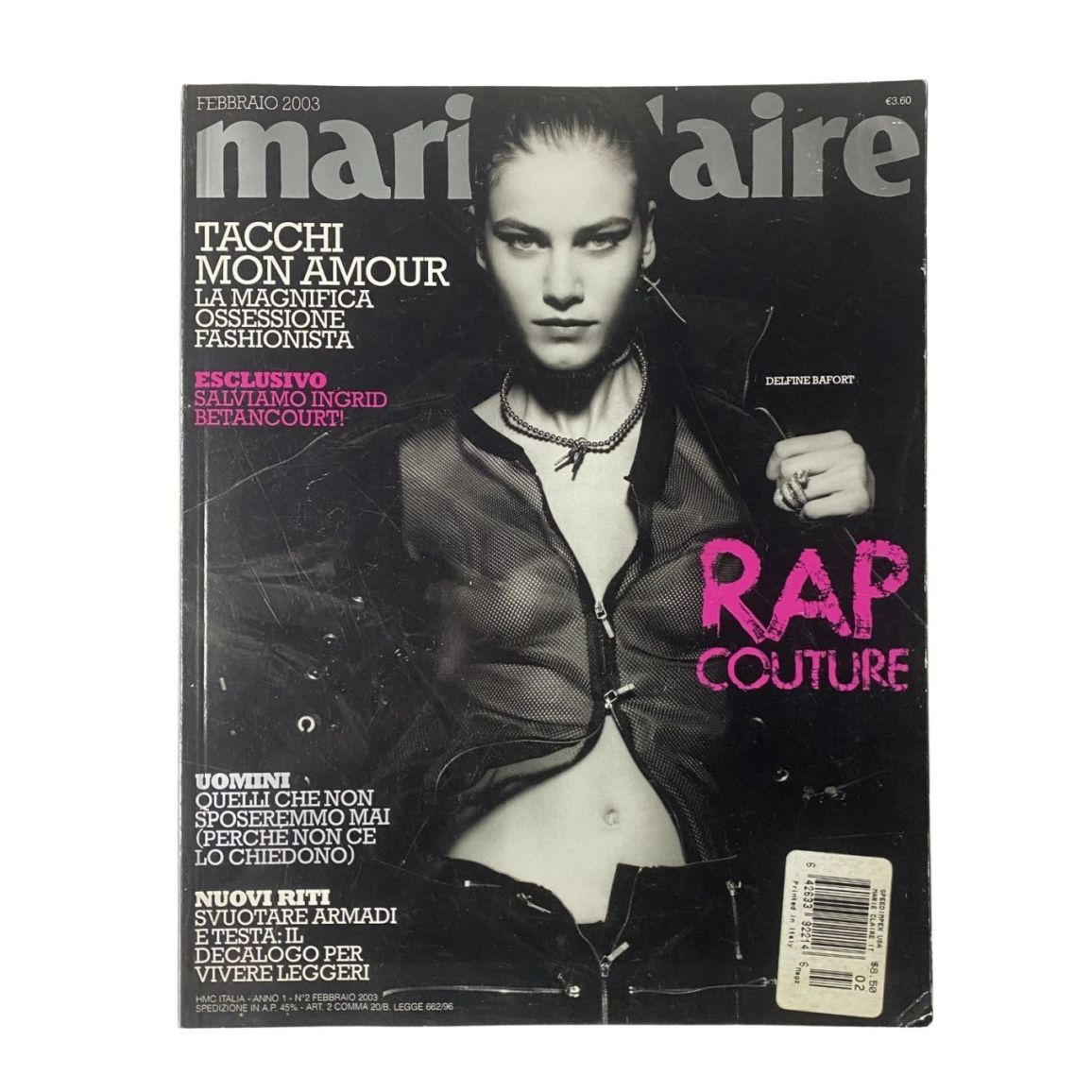 MARIE CLAIRE ITALY magazine side cover  February 2003