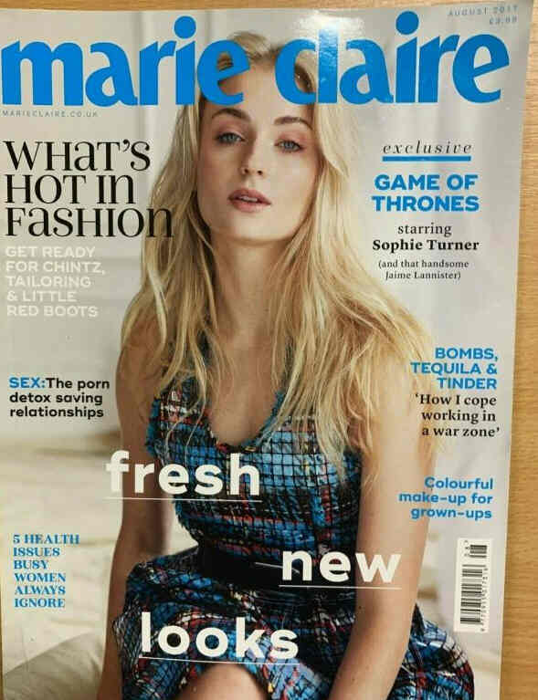 MARIE CLAIRE UK magazine side cover  August 2017