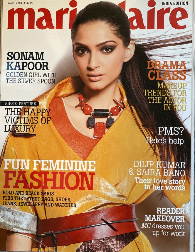 MARIE CLAIRE INDIA magazine side cover  March 2009