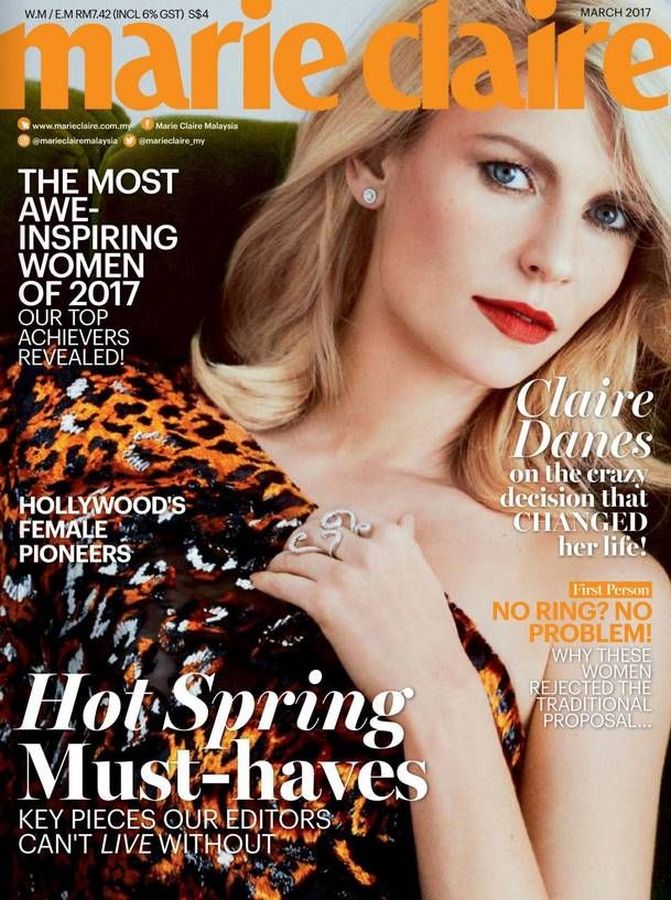MARIE CLAIRE MALAYSIA magazine side cover  March 2017