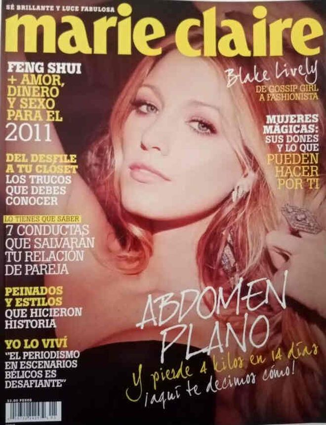 MARIE CLAIRE MEXICO magazine side cover  January 2011