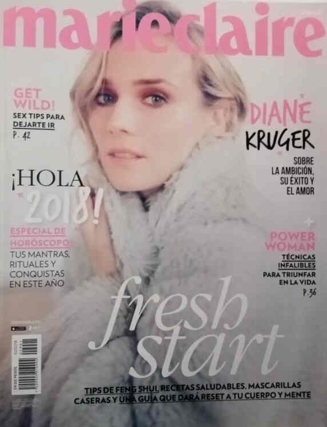 MARIE CLAIRE MEXICO magazine side cover  February 2018