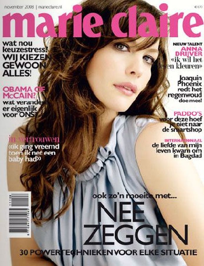 MARIE CLAIRE NETHERLANDS magazine side cover  November 2008