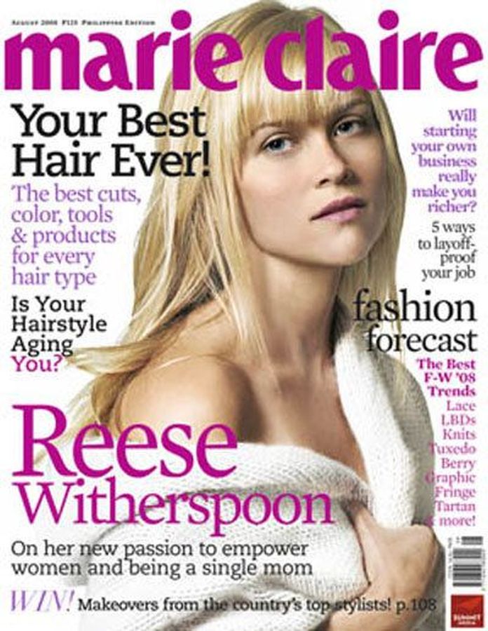 MARIE CLAIRE PHILIPPINES magazine side cover  August 2008