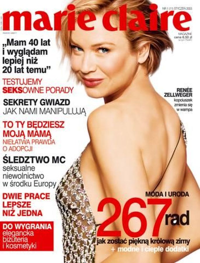 MARIE CLAIRE POLAND magazine side cover  January 2001