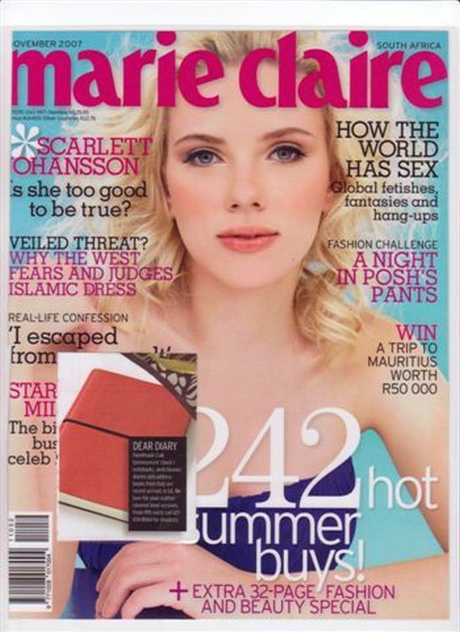 MARIE CLAIRE SOUTH AFRICA magazine side cover  November 2007