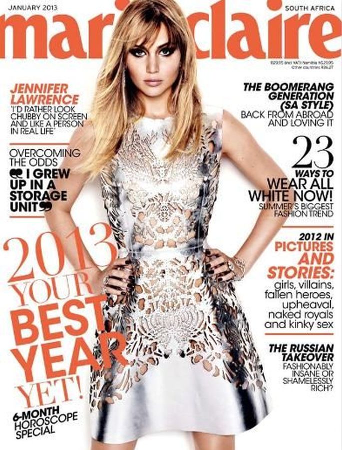 MARIE CLAIRE SOUTH AFRICA magazine side cover  January 2013