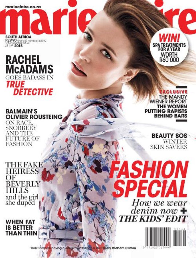 MARIE CLAIRE SOUTH AFRICA magazine side cover  July 2015