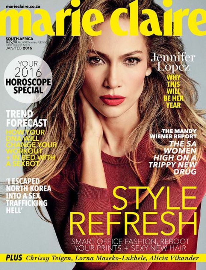 MARIE CLAIRE SOUTH AFRICA magazine side cover  January/February 2016