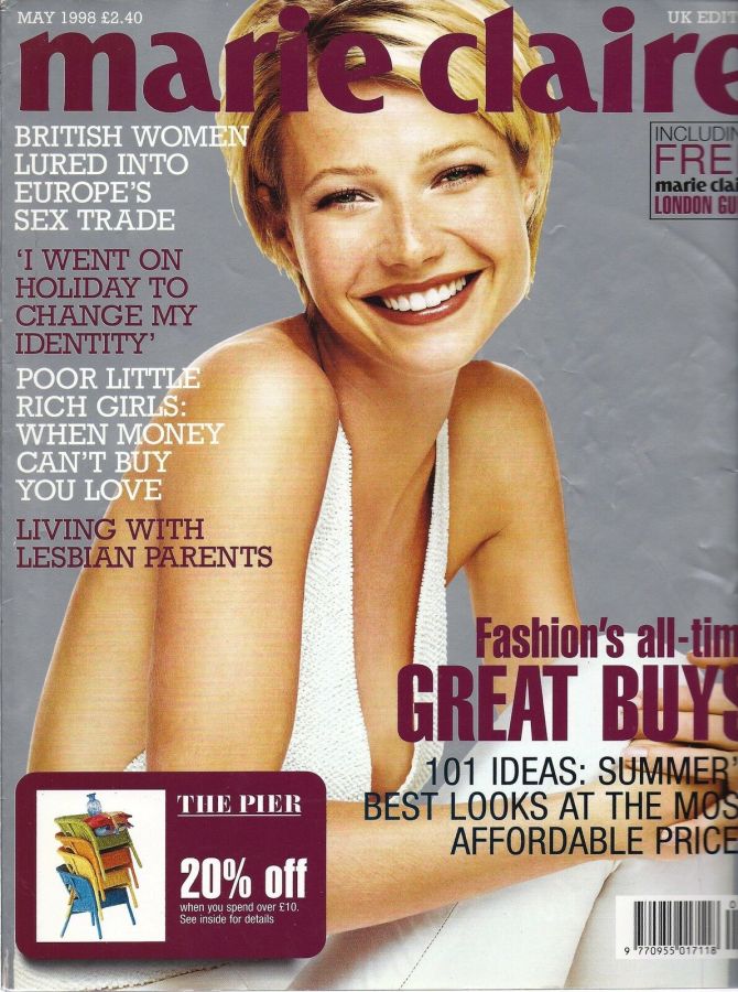 MARIE CLAIRE UK magazine side cover  May 1998
