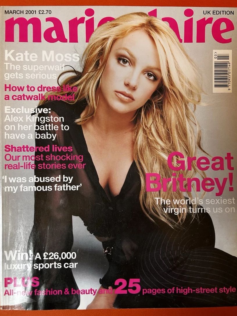 MARIE CLAIRE UK magazine side cover  March 2001