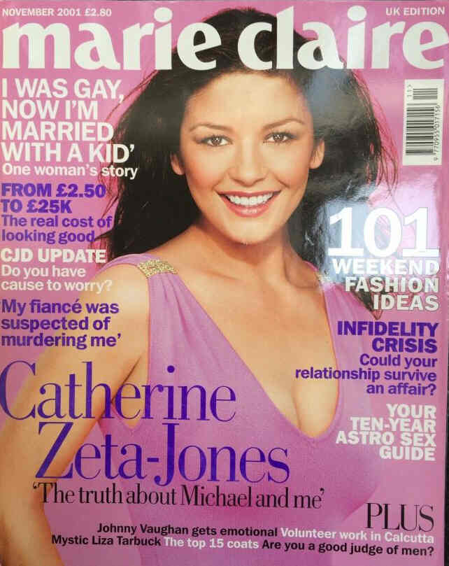 MARIE CLAIRE UK magazine side cover  November 2001