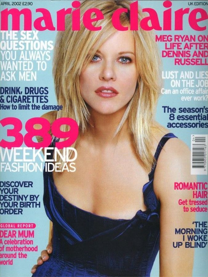 MARIE CLAIRE UK magazine side cover  April 2002
