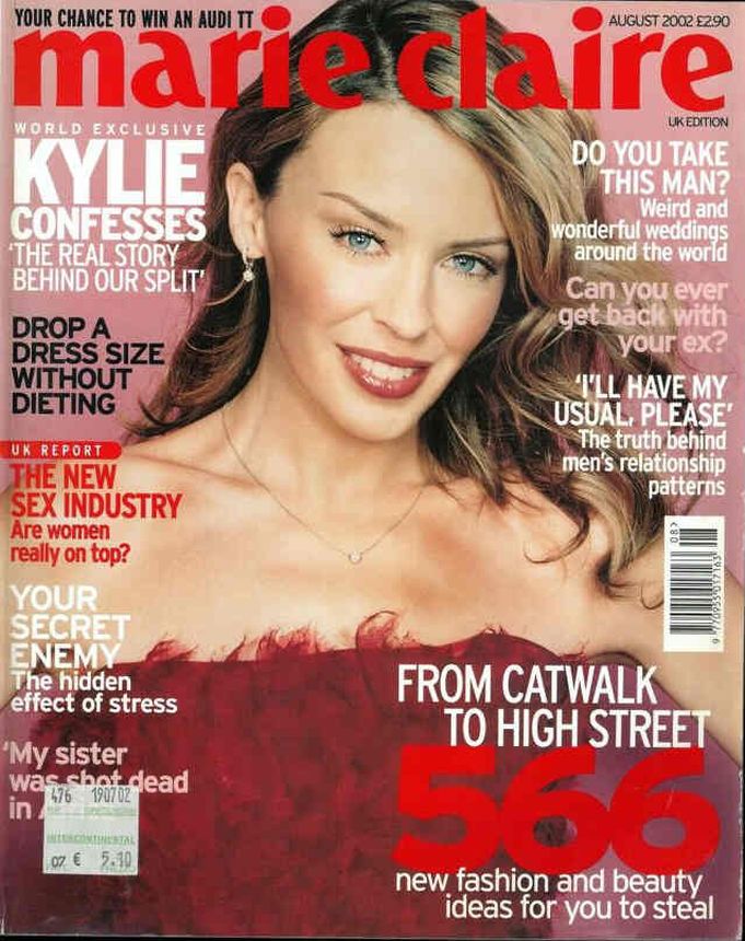 MARIE CLAIRE UK magazine side cover  August 2002