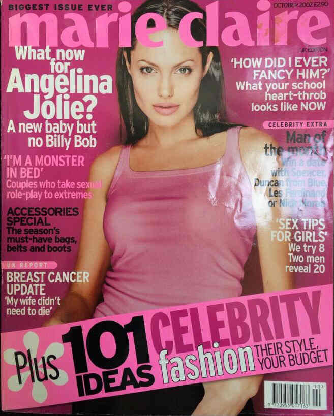 MARIE CLAIRE UK magazine side cover  October 2002