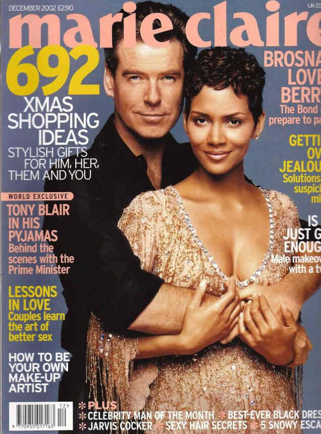 MARIE CLAIRE UK magazine side cover  December 2002