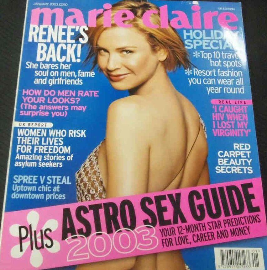 MARIE CLAIRE UK magazine side cover  January 2003