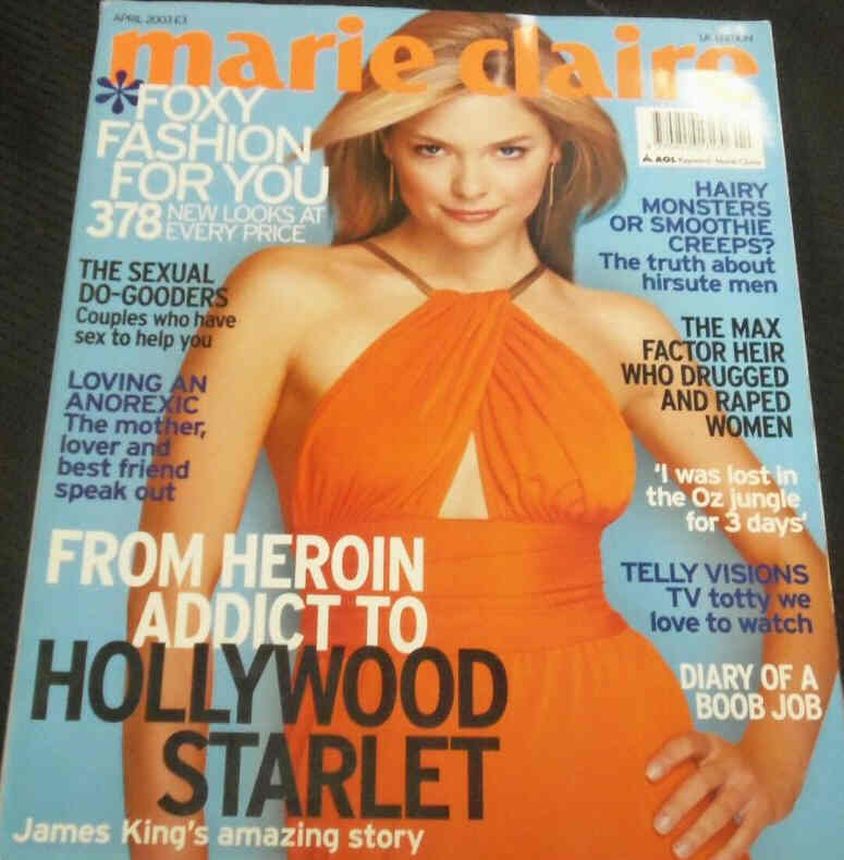 MARIE CLAIRE UK magazine side cover  April 2003