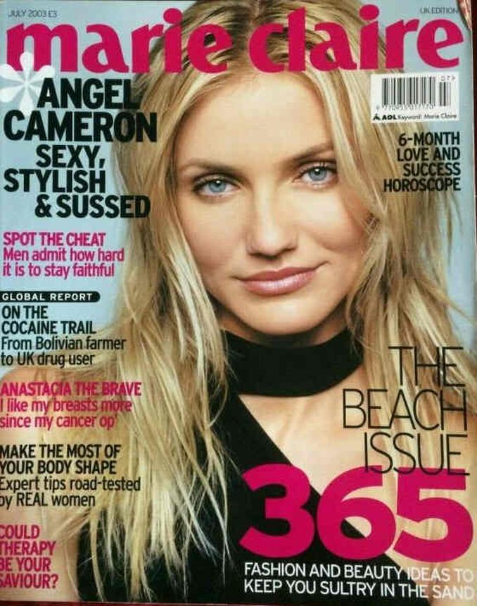MARIE CLAIRE UK magazine side cover  July 2003