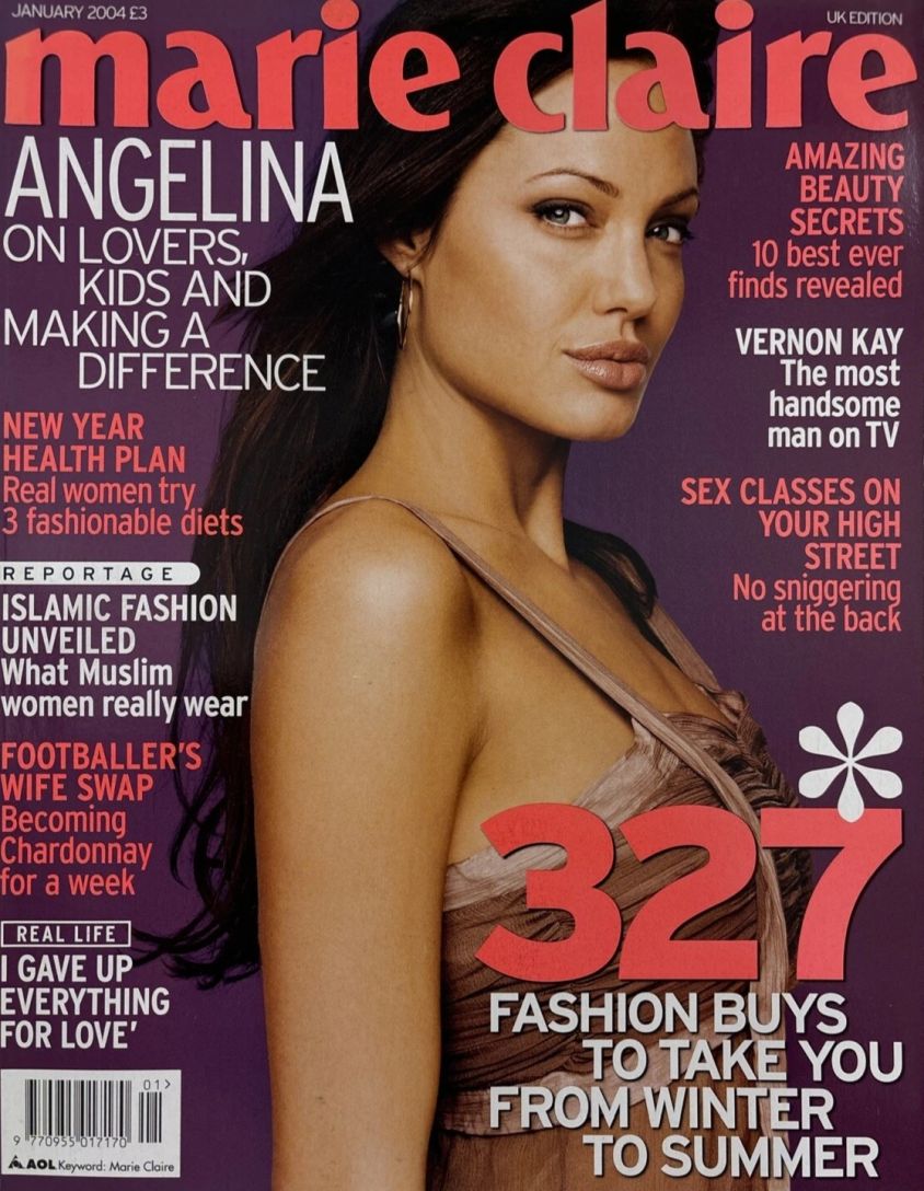 MARIE CLAIRE UK magazine side cover  January 2004