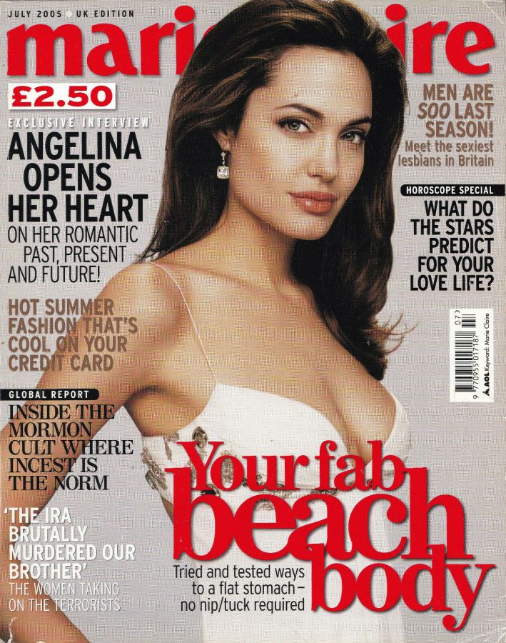 MARIE CLAIRE UK magazine side cover  July 2005
