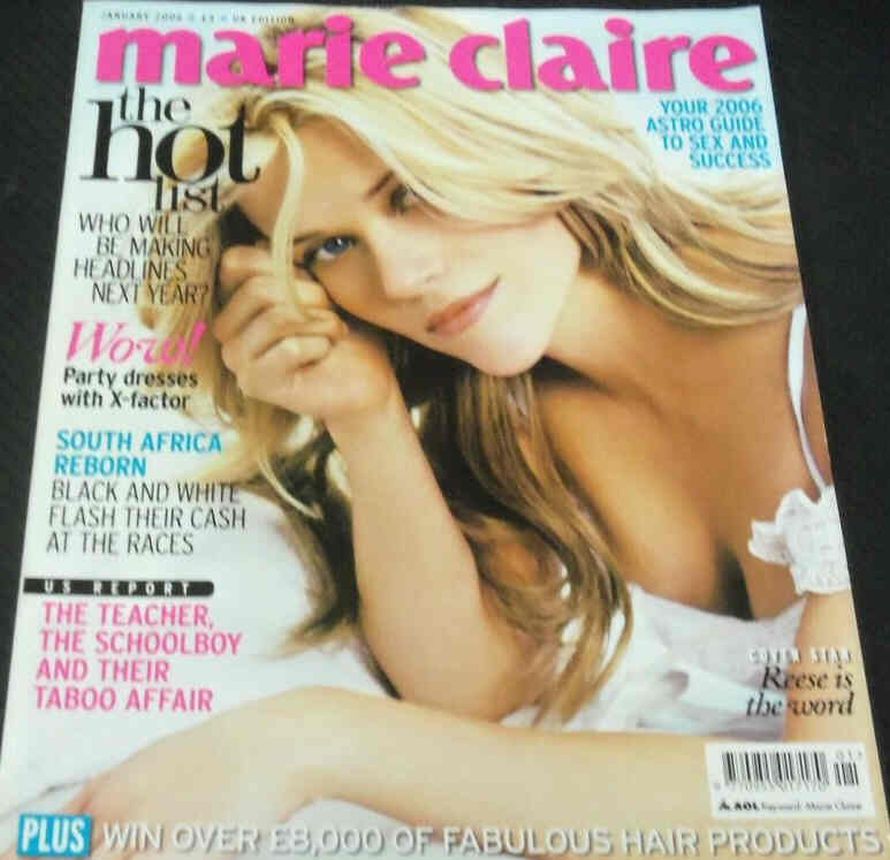 MARIE CLAIRE UK magazine side cover  January 2006