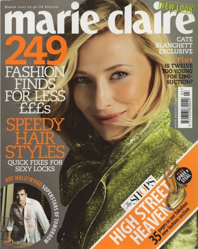 MARIE CLAIRE UK magazine side cover  March 2007