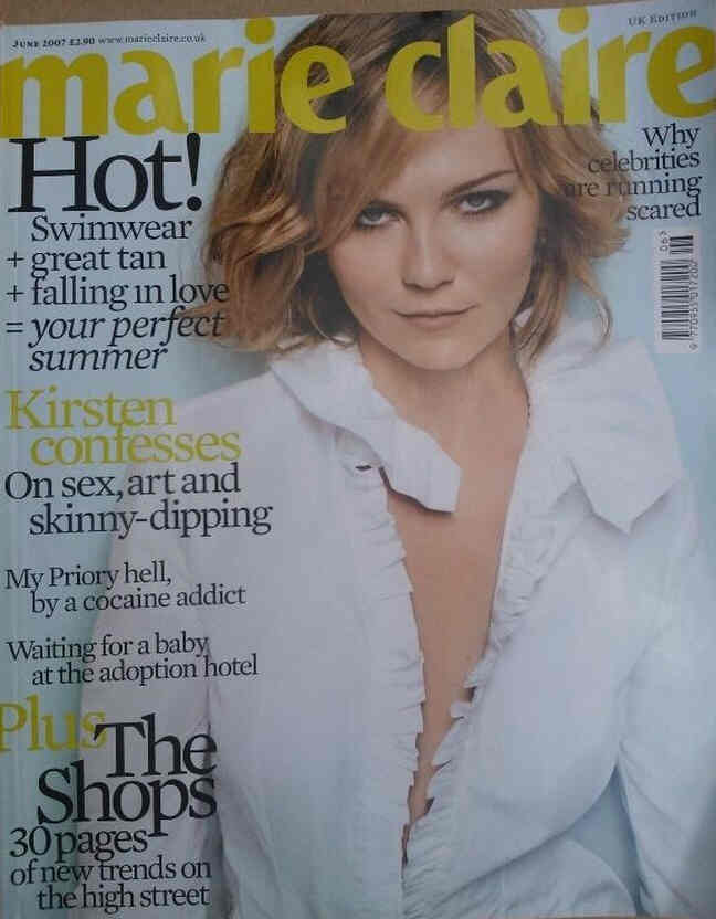 MARIE CLAIRE UK magazine side cover  June 2007