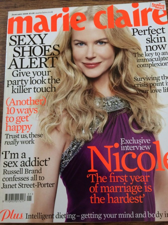 MARIE CLAIRE UK magazine side cover  January 2008