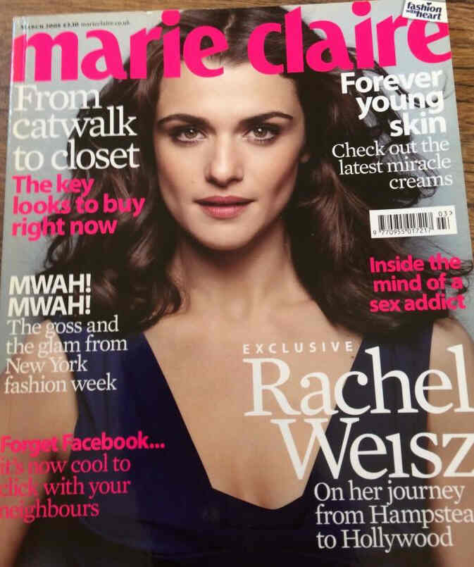 MARIE CLAIRE UK magazine side cover  March 2008
