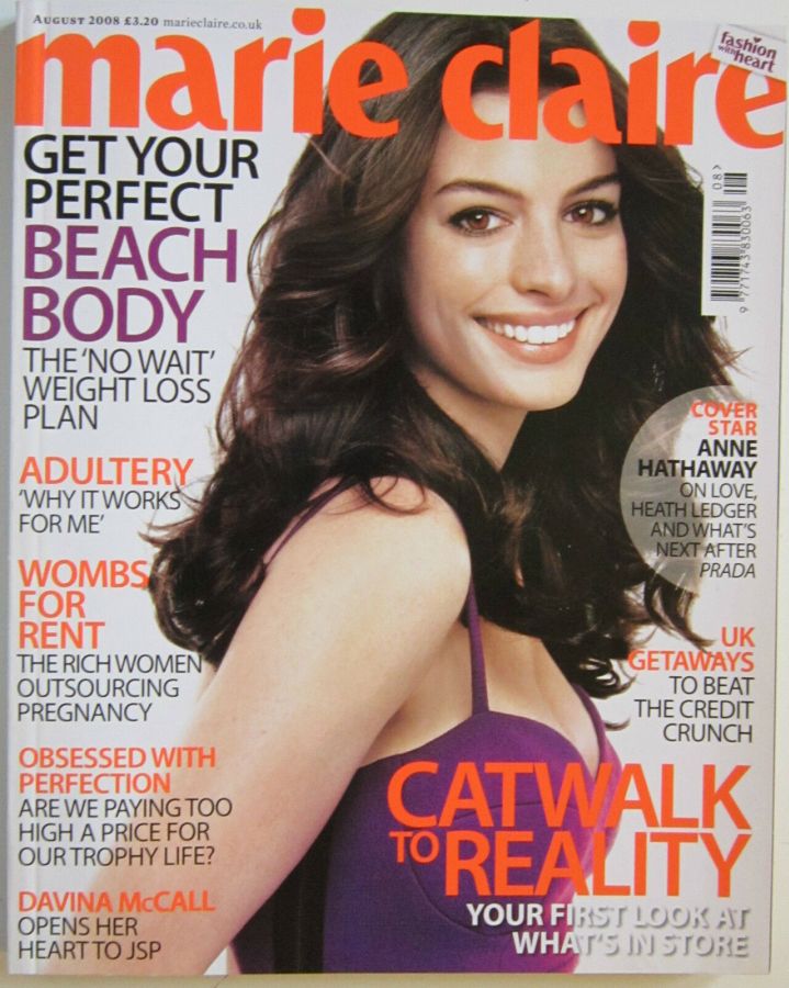 MARIE CLAIRE UK magazine side cover  August 2008