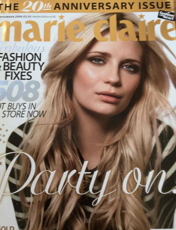MARIE CLAIRE UK magazine side cover  September 2008