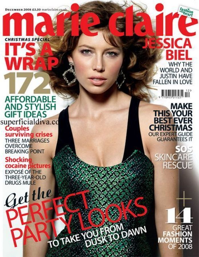 MARIE CLAIRE UK magazine side cover  December 2008