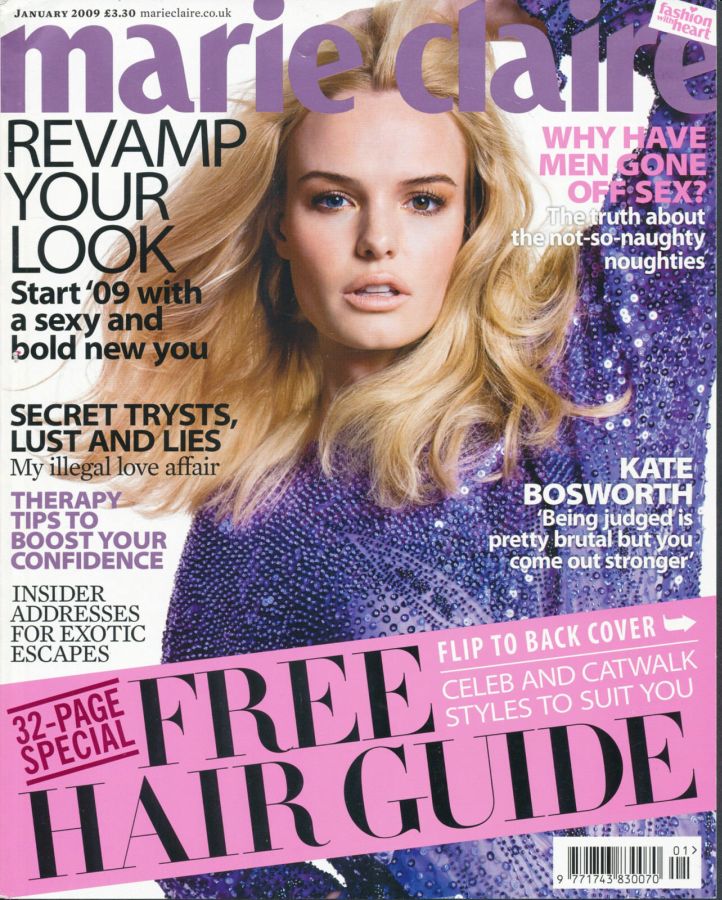 MARIE CLAIRE UK magazine side cover  January 2009