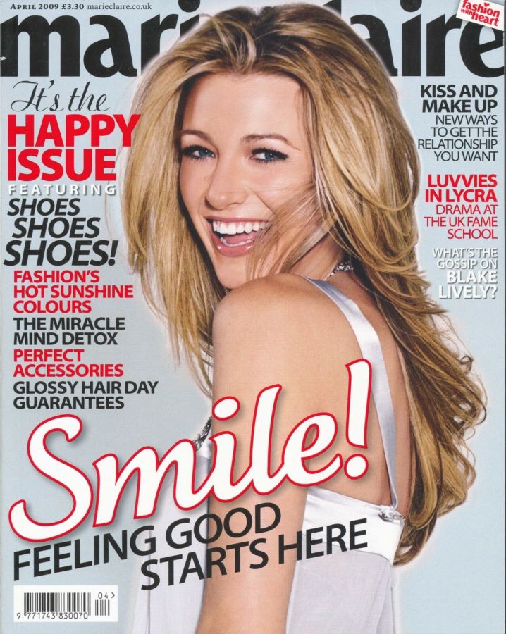MARIE CLAIRE UK magazine side cover  April 2009