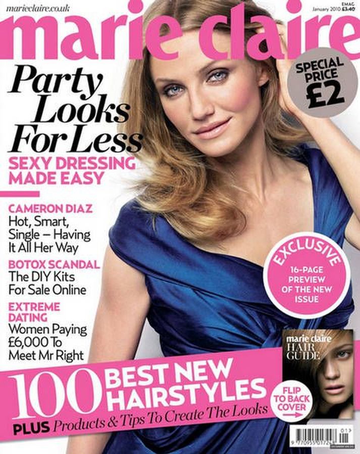 MARIE CLAIRE UK magazine side cover  January 2010