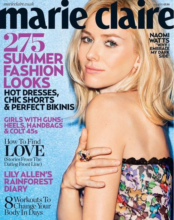 MARIE CLAIRE UK magazine side cover  July 2010
