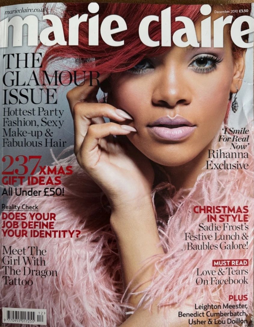 MARIE CLAIRE UK magazine side cover  December 2010