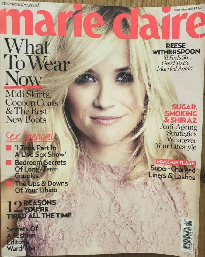 MARIE CLAIRE UK magazine side cover Issue 279  November 2011