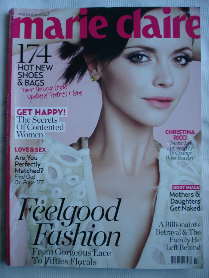 MARIE CLAIRE UK magazine side cover  April 2012