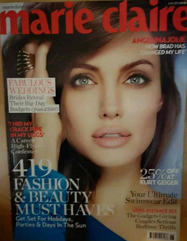 MARIE CLAIRE UK magazine side cover  June 2012