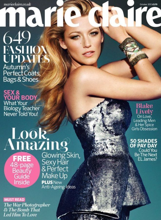 MARIE CLAIRE UK magazine side cover  October 2012