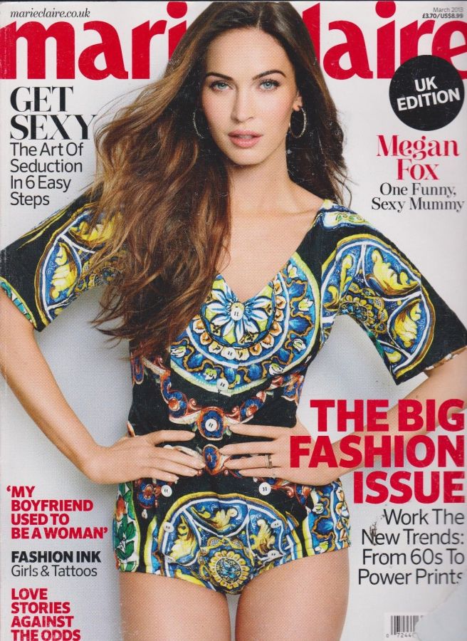 MARIE CLAIRE UK magazine side cover  March 2013