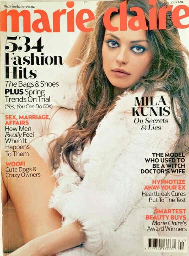 MARIE CLAIRE UK magazine side cover  April 2013