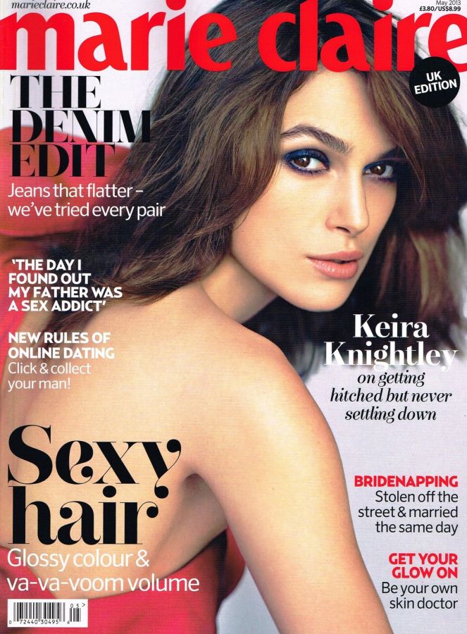 MARIE CLAIRE UK magazine side cover  May 2013