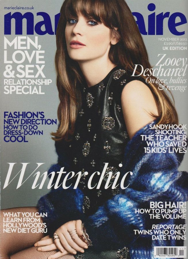 MARIE CLAIRE UK magazine side cover  November 2013