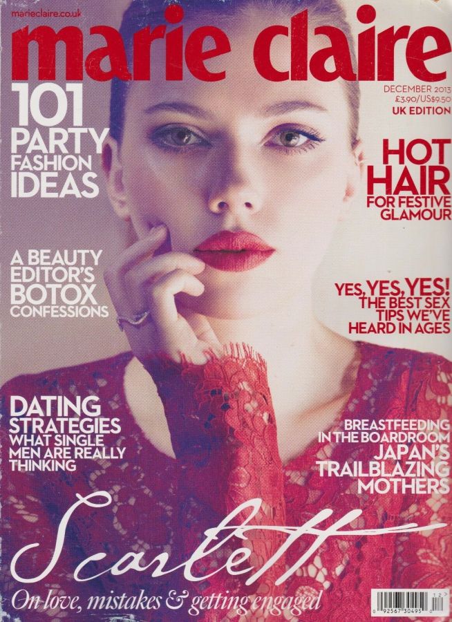 MARIE CLAIRE UK magazine side cover  December 2013