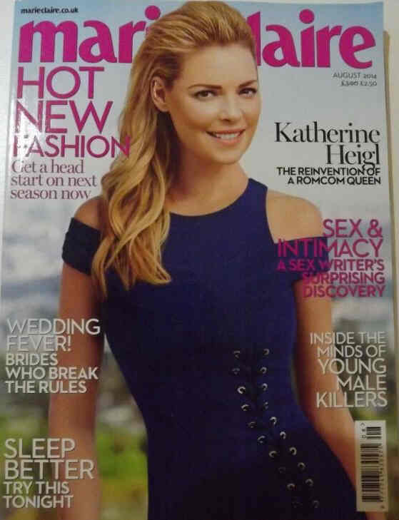 MARIE CLAIRE UK magazine side cover  August 2014